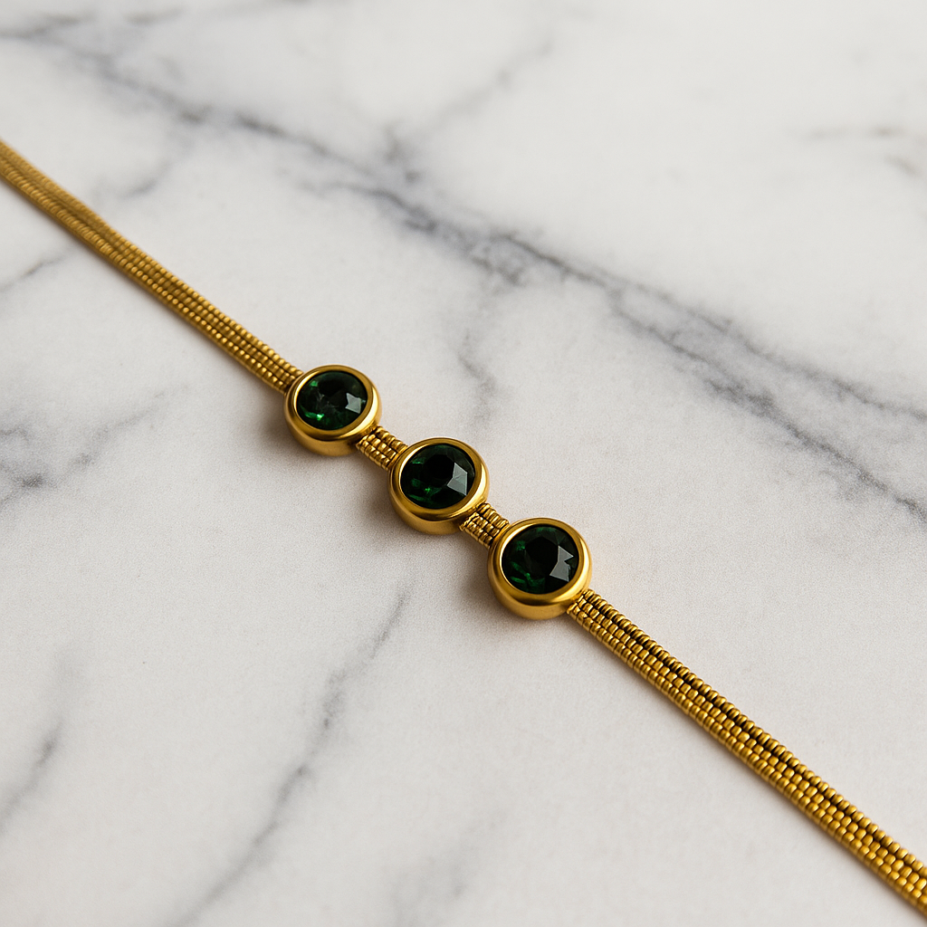 AM-1157- Mung Bean Snake Bracelet