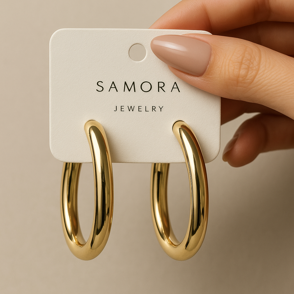 AM-1119 - Gold and Silver Hoop Earrings