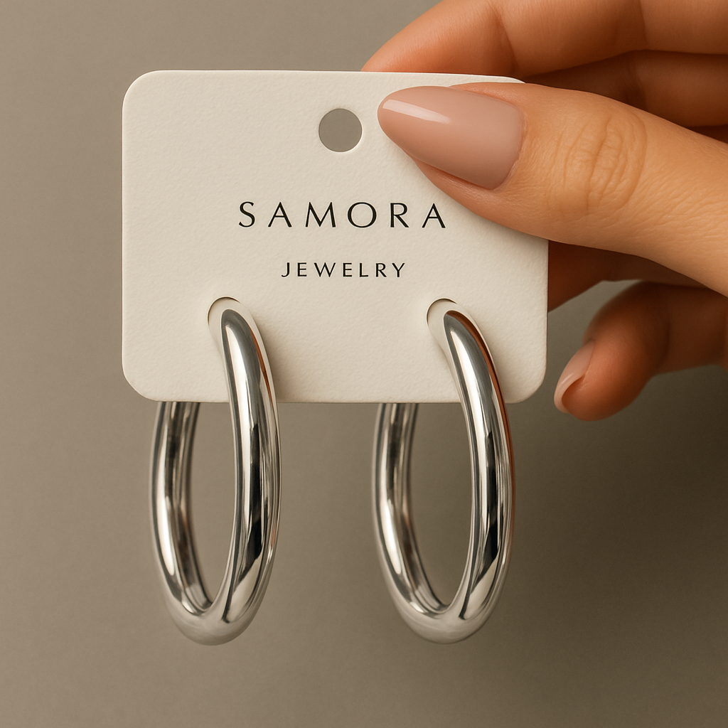 AM-1119 - Gold and Silver Hoop Earrings