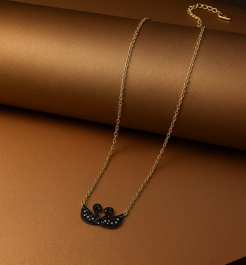 AM-1127 - Black Double Swan Pandant