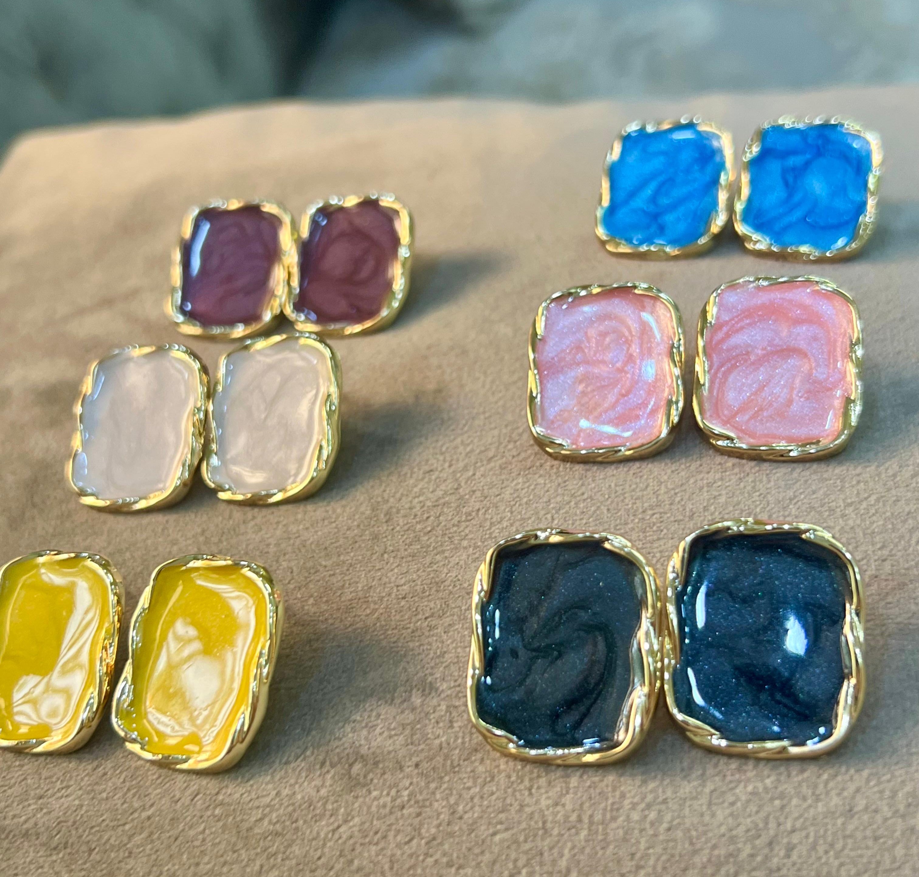 AM-1146- Summer Trendy Colourful Stud Earrings